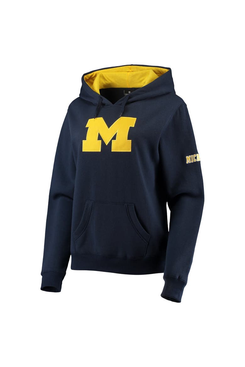 Women's Colosseum Navy Michigan Wolverines Big Logo Team Pullover Hoodie, Alternate, color, Navy