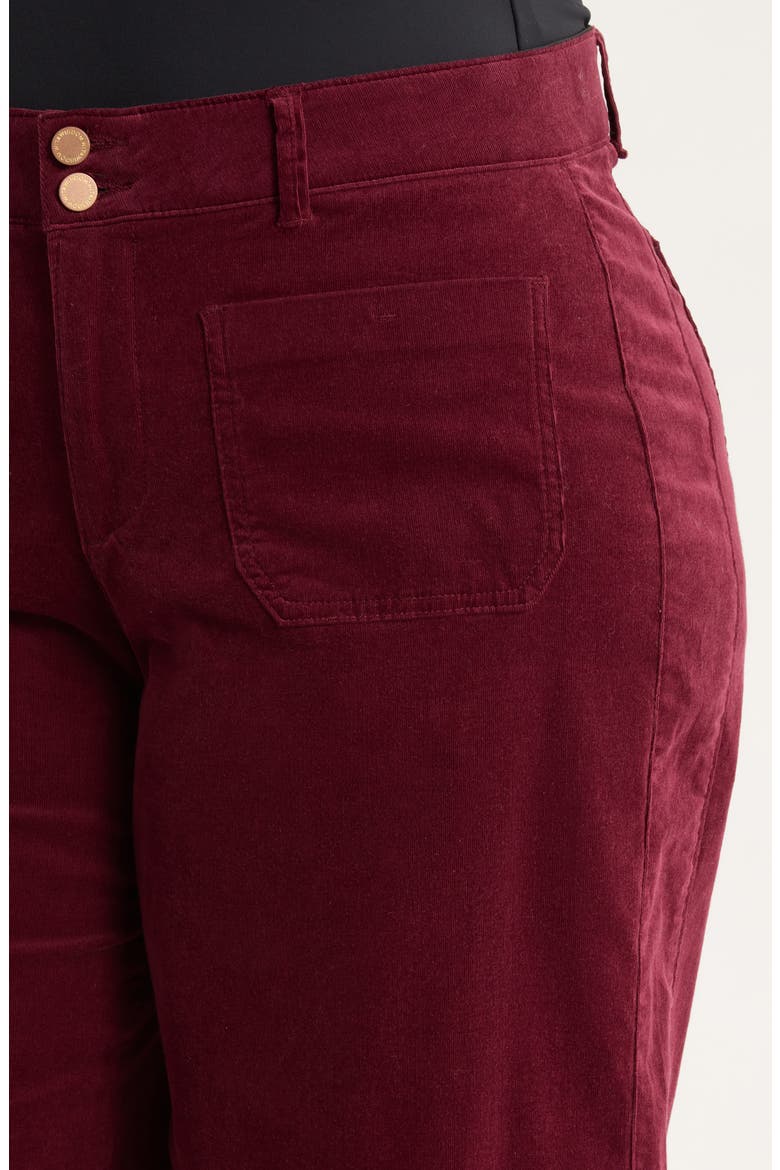 Emma Patch Pocket High Waist Wide Leg Corduroy Pants, Alternate, color, PLUM