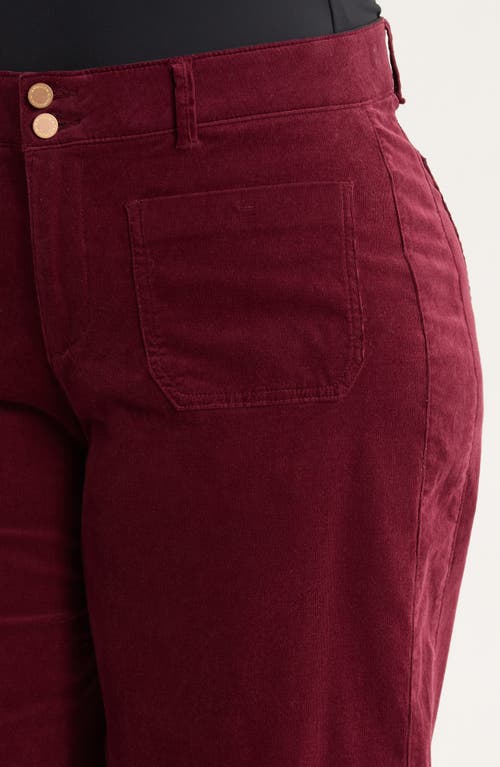 Wit & Wisdom Emma 'ab'solution Patch Pocket High Waist Wide Leg Corduroy Pants In Purple