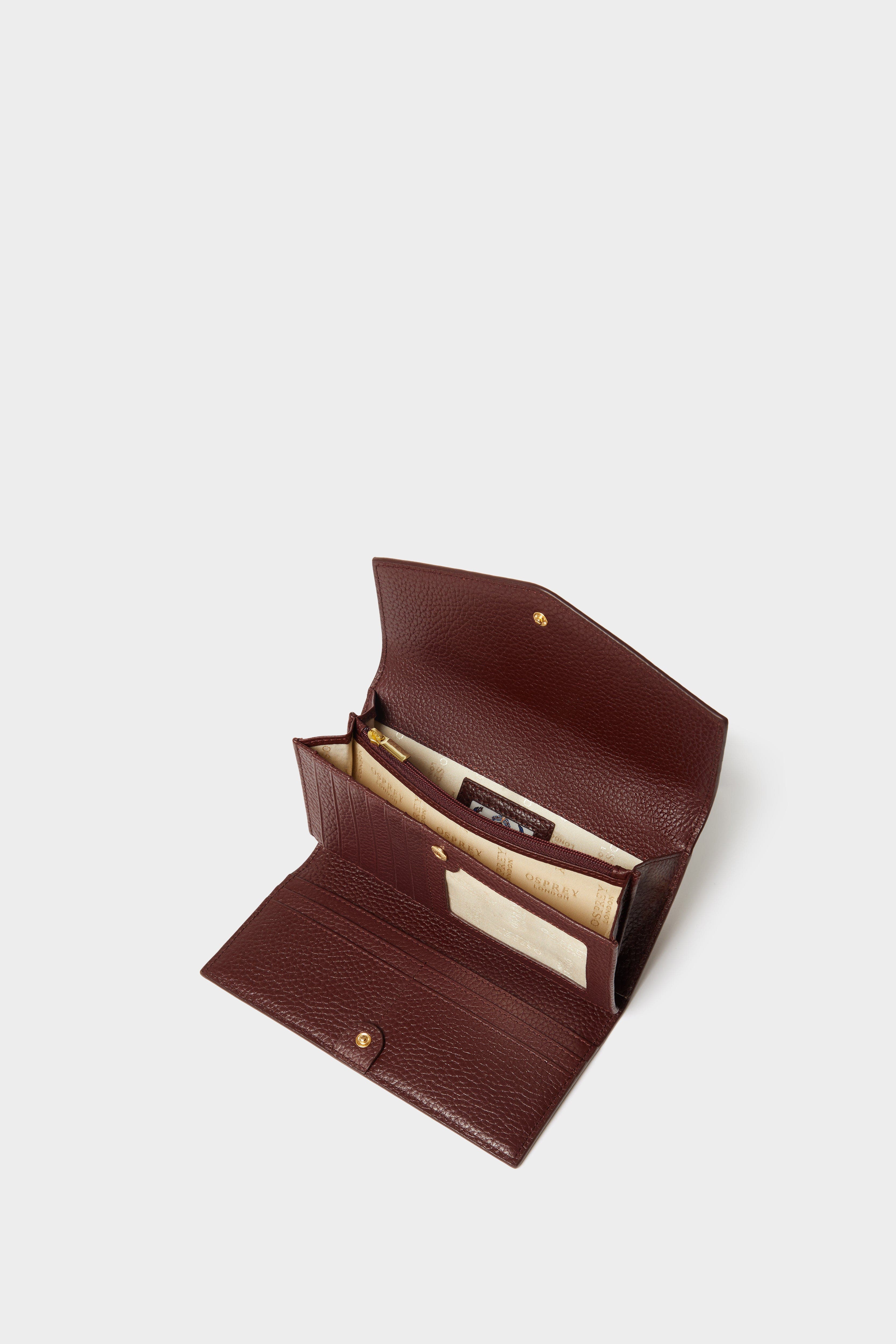 Osprey London The Core Medium Leather Matinee Purse, Alternate, color, Merlot