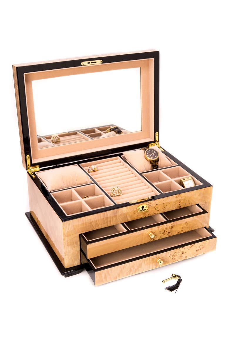 3 Level Jewelry Box, Alternate, color, MAPLE