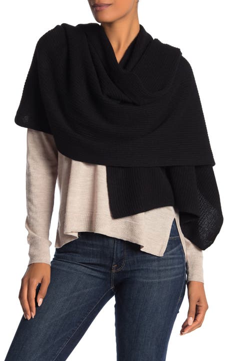 Cashmere Ribbed Wrap Scarf