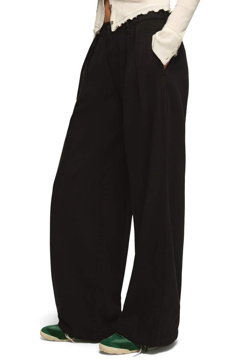 Double Pleated Wide Leg Trouser Jeans, Alternate, color, ASHES WASH