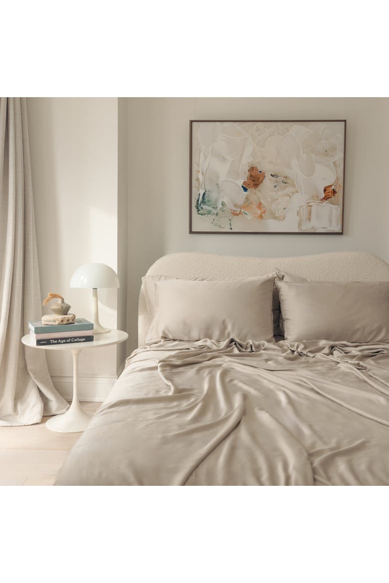 Organic Natural Sateen Flat Sheet, Main, color, Stone