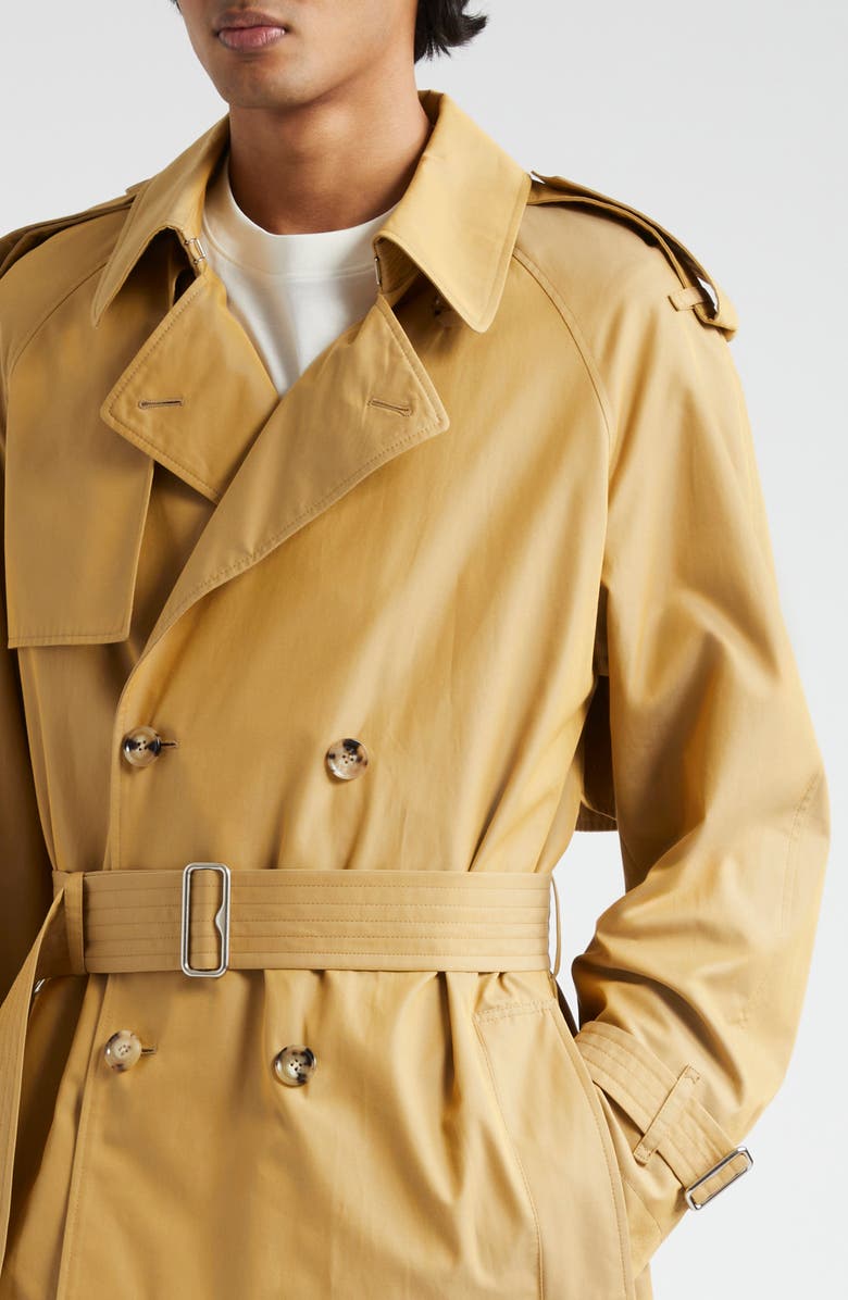 Burberry Double Breasted Cotton Gabardine Trench Coat, Alternate, color,