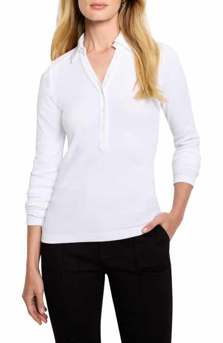 NIC+ZOE Perfect Knit Rib Long Sleeve Polo