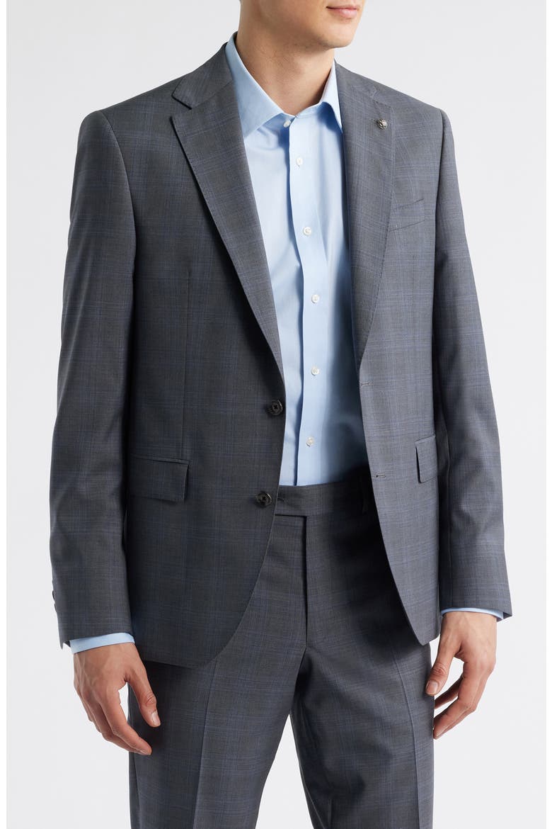 Esprit Plaid Suit, Alternate, color, GREY