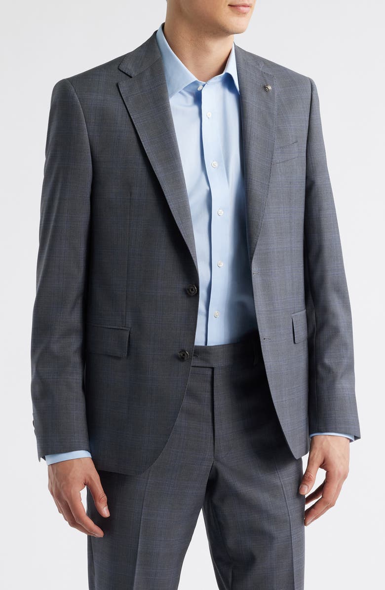 Jack Victor Esprit Plaid Suit, Alternate, color, Grey