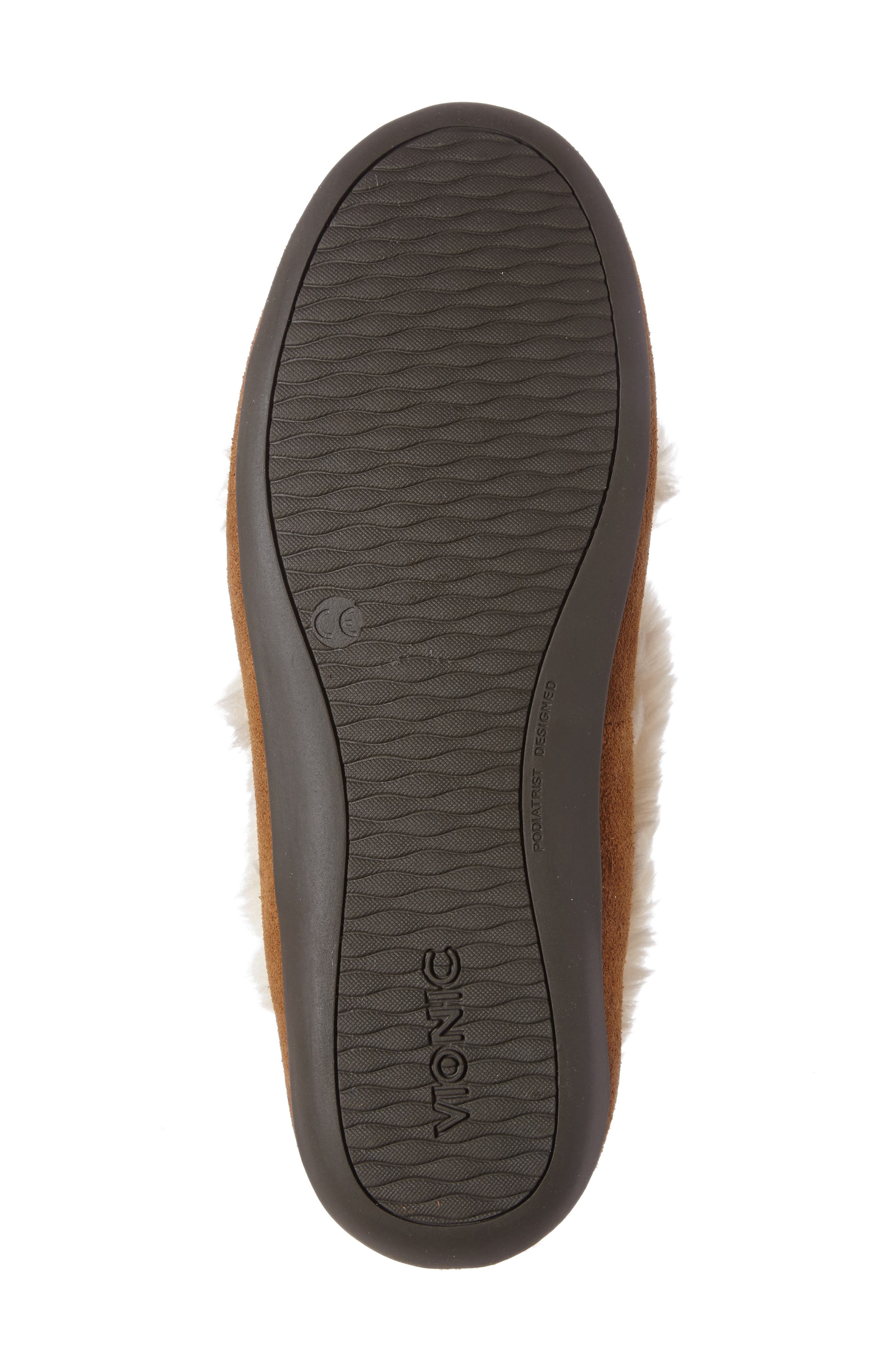 Vionic Juniper Faux Fur Slipper, Alternate, color, CHESTNUT SUEDE