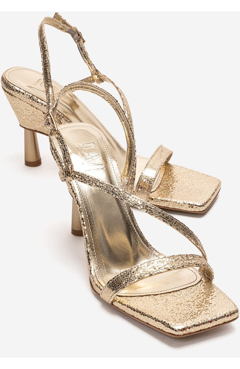 Prologue Shoes Jolene Stiletto Sandal, Main, color, Gold Glitter
