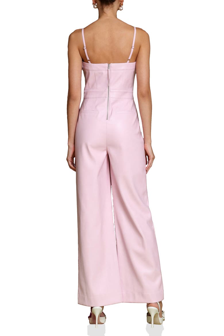 Wide Leg Faux Leather Jumpsuit, Alternate, color, PALE PINK