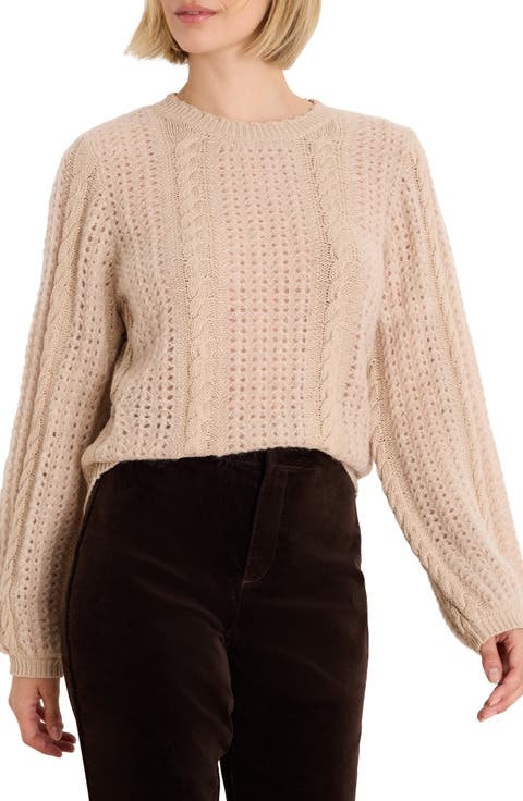 Puff Sleeve Mix Sweater