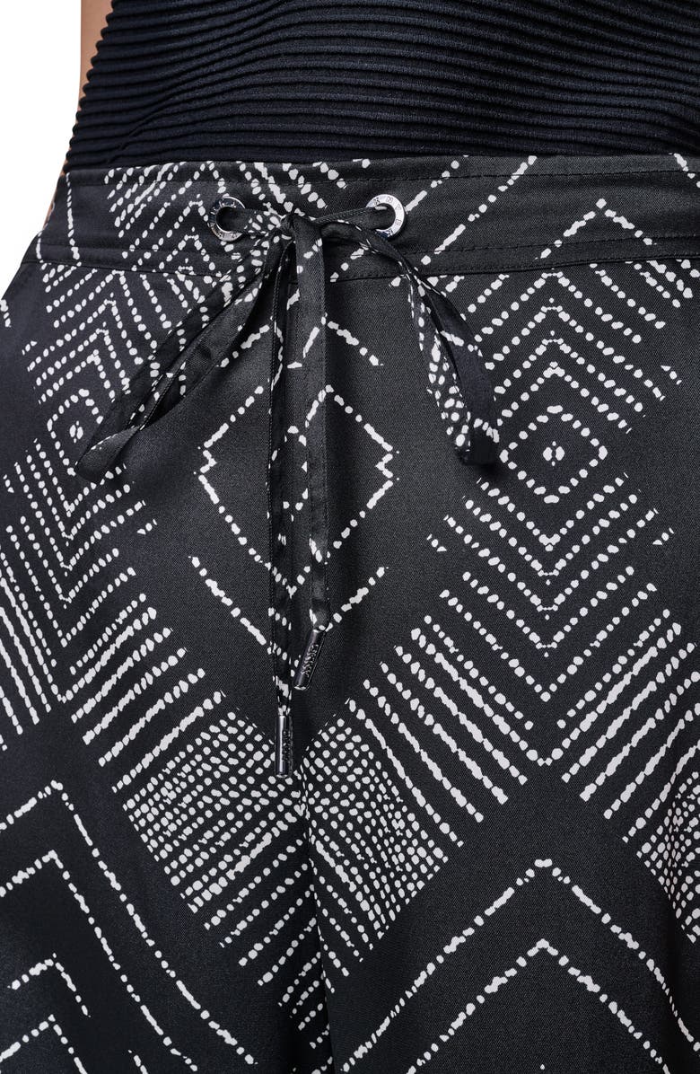 DKNY Scarf Print Wide Leg Pants, Alternate, color, Geo Diamond Pointelle