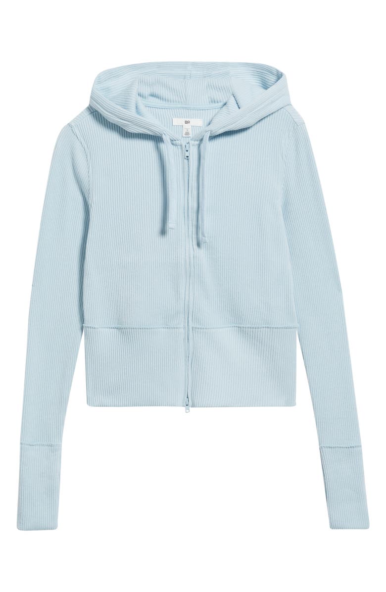 BP. Hacci Rib Zip Hoodie, Alternate, color, Blue Skyride