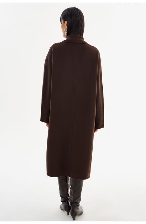 Lamarque Thara | Shawl Collar Wool Coat In Brown