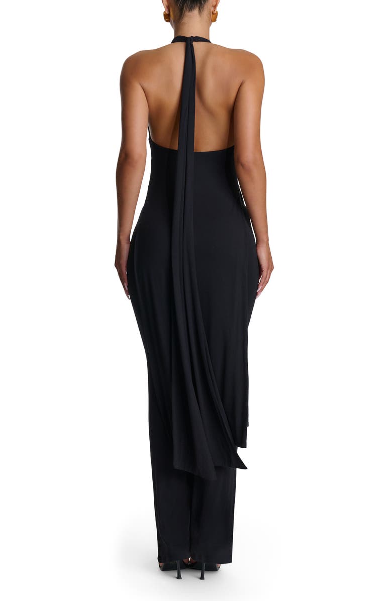 Naked Wardrobe Longline Halter Tunic, Alternate, color, Black