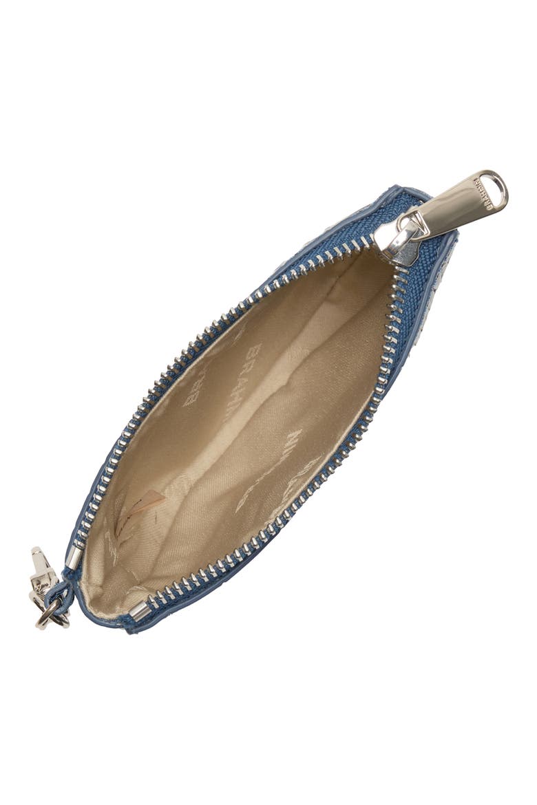 Britt Croc Embossed Leather Coin Pouch, Alternate, color, HEAVENLY BLUE