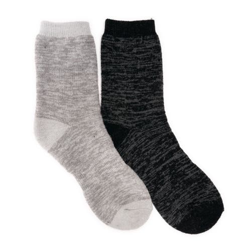 Muk Luks Wool Blend 6" Socks 2 Pair Pack In Multi