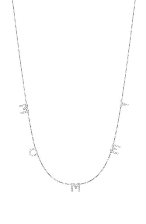 Classic Initial Personalized Diamond Pavé Charm Necklace