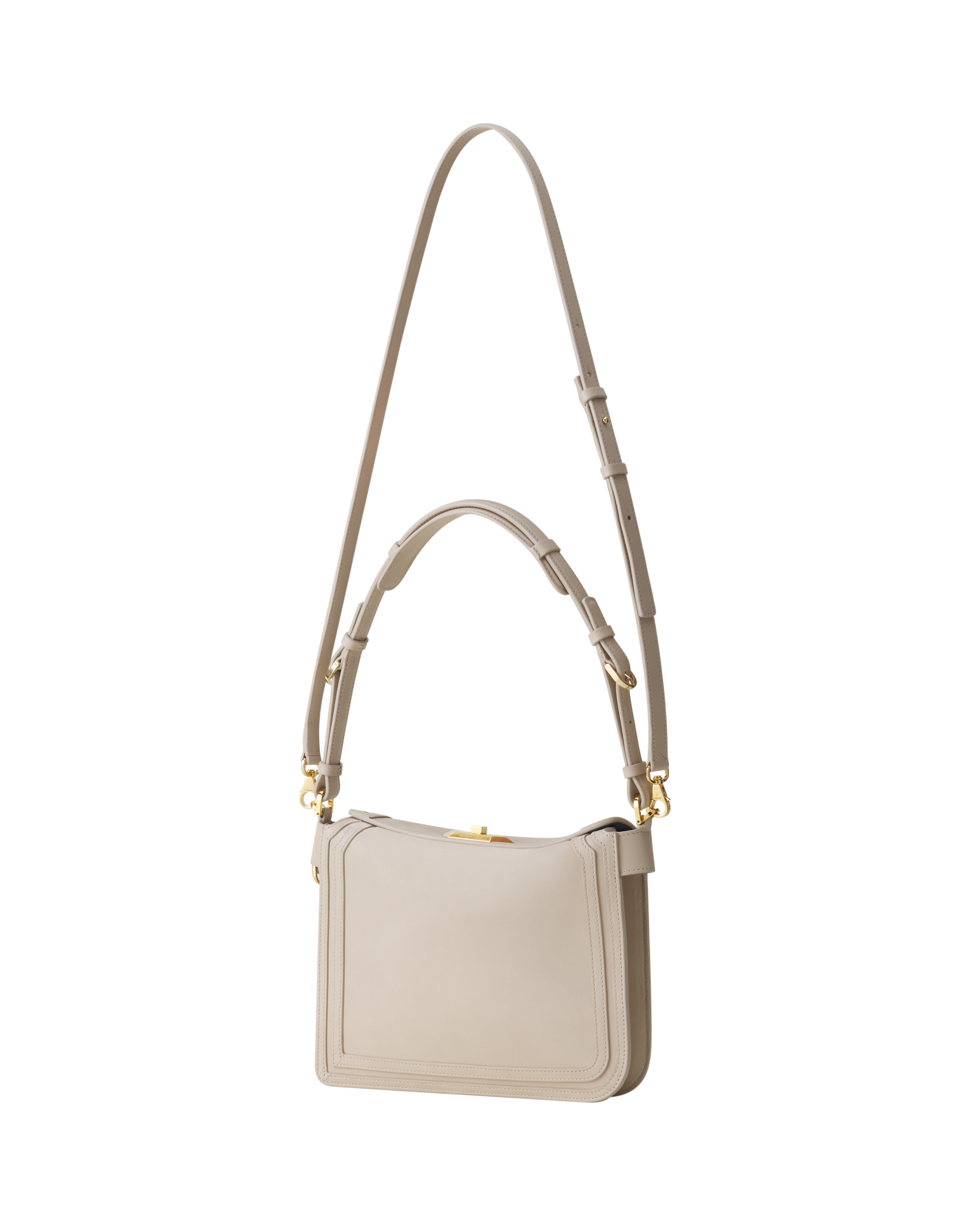 Lanvin Compagnon Small Asymmetrical Bag In Leather Lanvin, Alternate, color, Beige