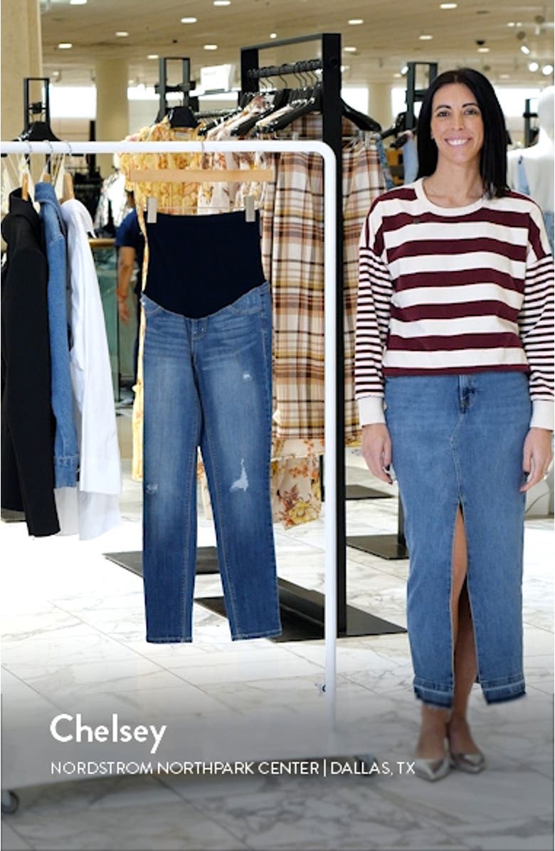 Distressed Ankle Maternity Skinny Jeans, sales video thumbnail