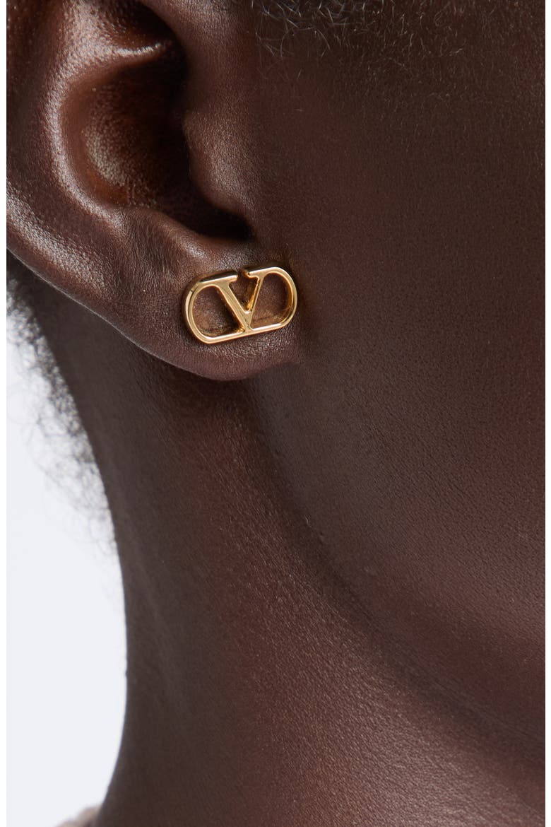Vlogo Signature Stud Earrings, Alternate, color, GOLD