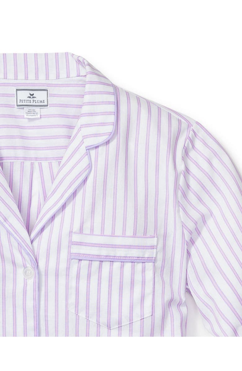 Petite Plume French Ticking Stripe Cotton Pajamas, Alternate, color, 