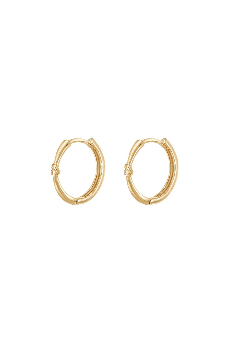 Sterling Silver 18k Gold Plated Hannah Hoops Classic Dainty, Main, color, Gold
