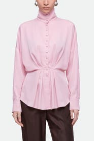 Nocturne Tie Detail Stand Collar Shirt