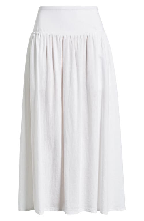 Caslon Linen Midi Skirt In White