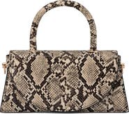 Olga Berg Kendall Snakeskin Embossed Faux Leather Top Handle Bag
