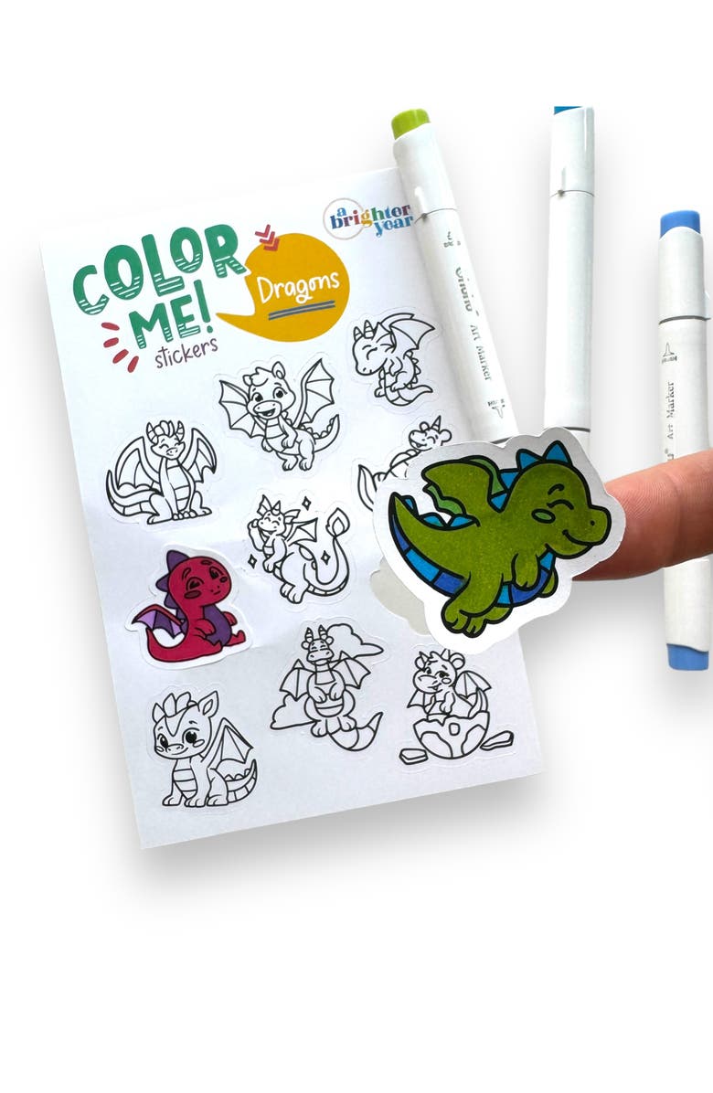 A Brighter Year Color Your Own Creative Activity Bundle, Alternate, color, Dinos + Dragons
