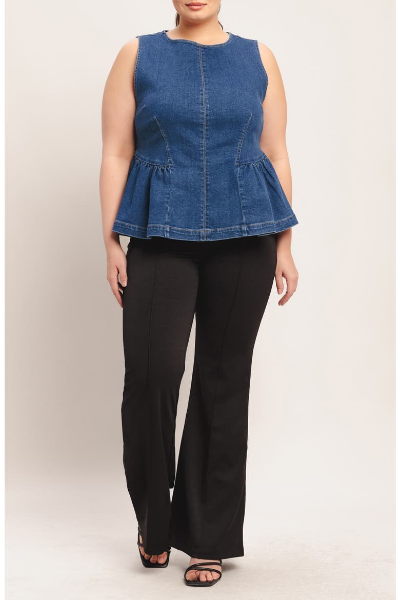 plus size denim peplum dress Lola + The Boys Twinkle Denim Peplum Dress, 2