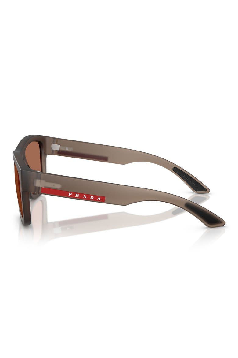 56mm Pillow Sunglasses, Alternate, color, TRANSPARENT BROWN / BROWN