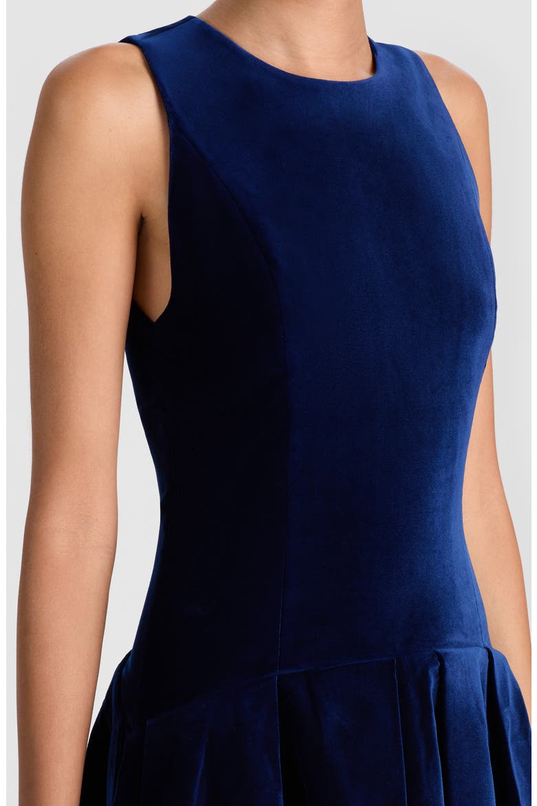Adley Sleeveless Velvet Fit & Flare Minidress, Alternate, color, MIDNIGHT BLUE