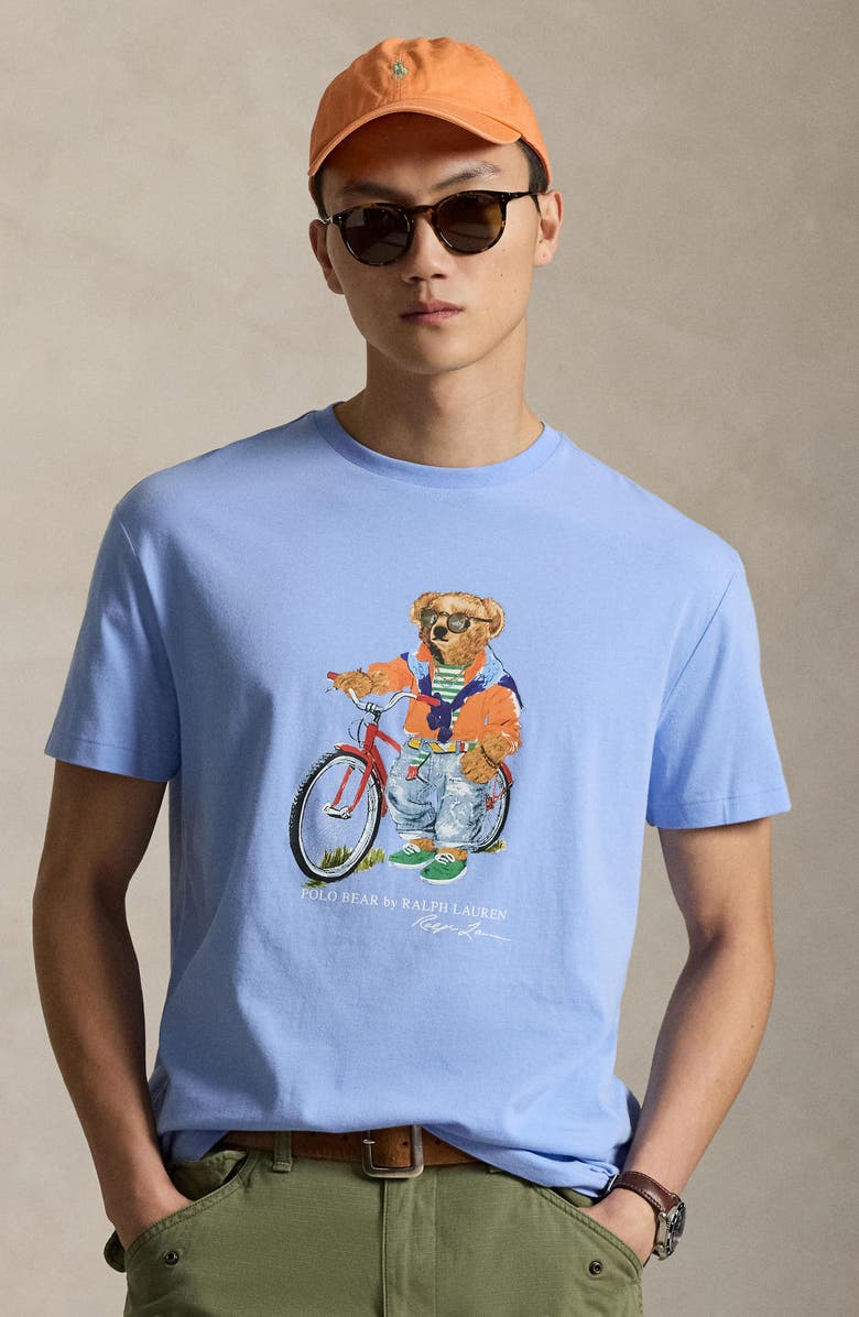 Polo Ralph Lauren Classic Fit Polo Bear Jersey Graphic T-Shirt, Alternate, color, Austin Blue- Summer Bear