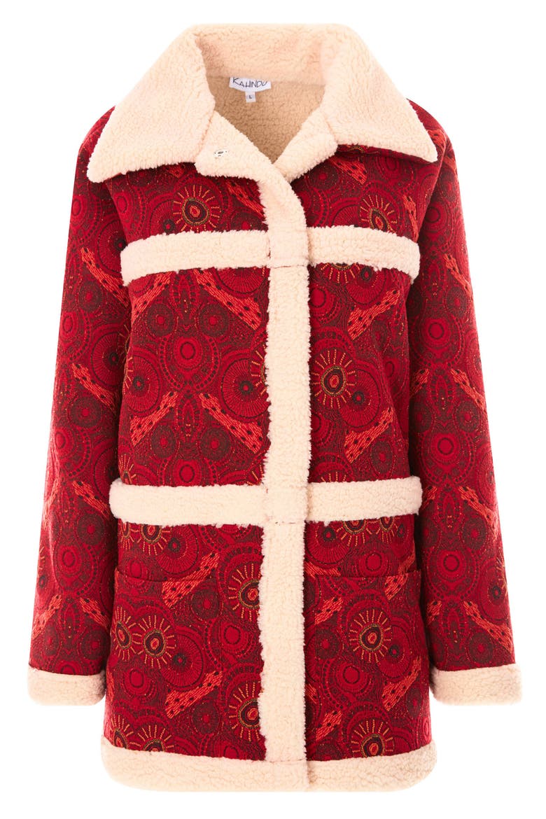 Maputo Faux Shearling Trim Jacket, Alternate, color, RED