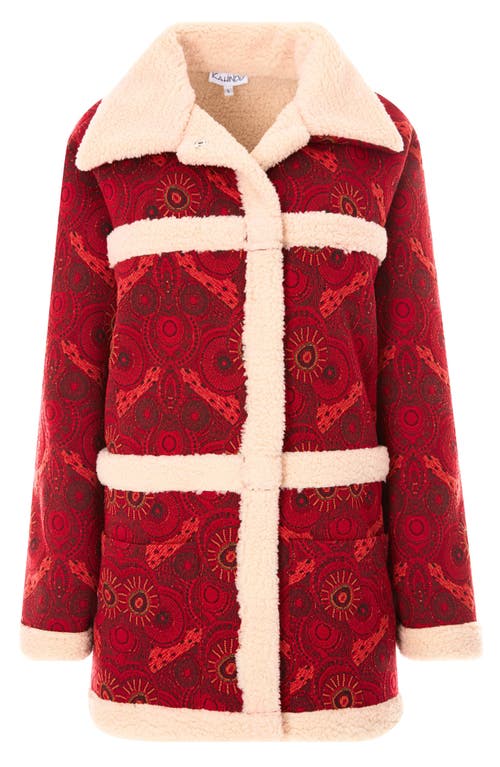 Kahindo Maputo Coat Red & Cream In Red