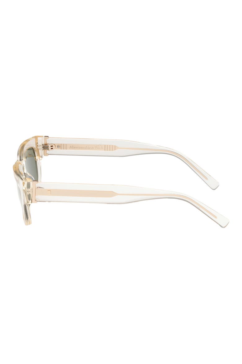 51mm Square Sunglasses, Alternate, color, CRYSTAL / GREEN LENS