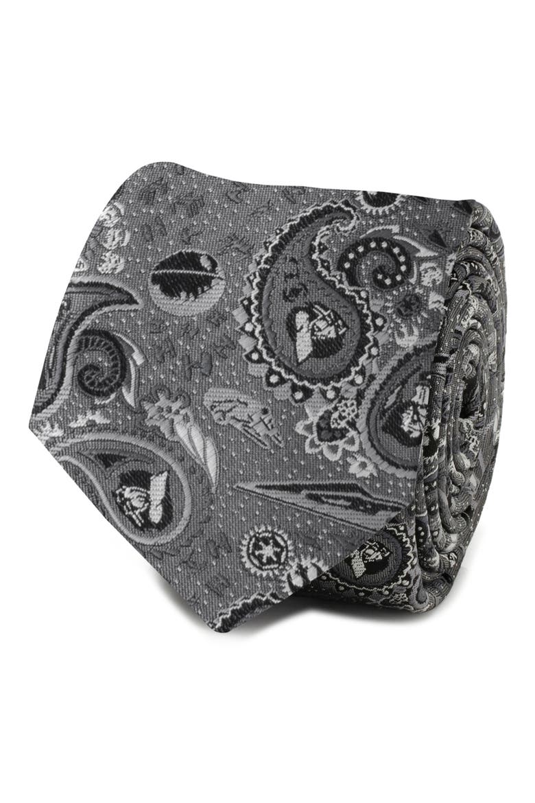 Darth Vader Paisley Tie, Alternate, color, GRAY