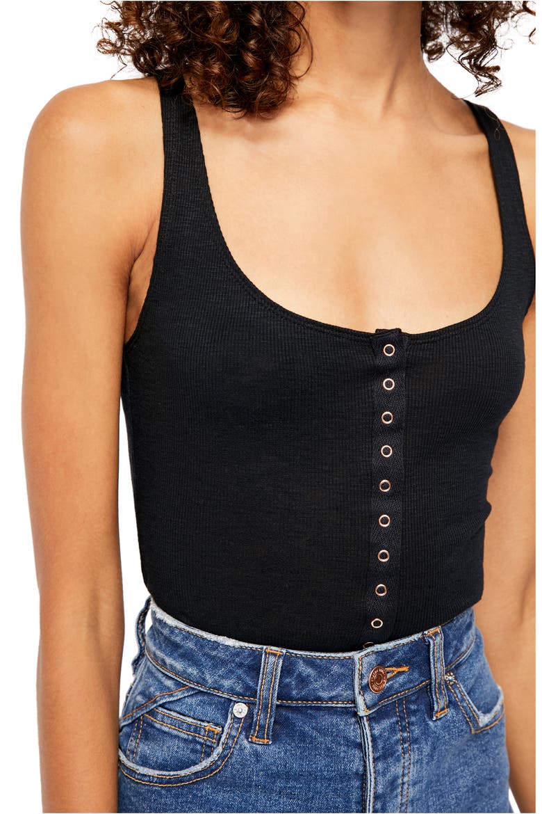 Tellin' Me Rib Tank Top, Alternate, color, BLACK