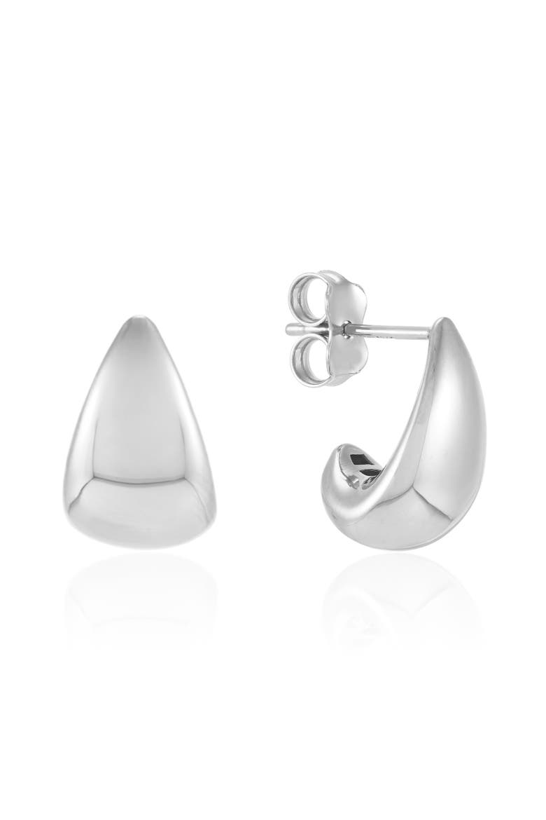 Tapered Hoop Earrings, Main, color, WHITE GOLD