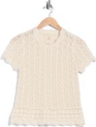 Current/Elliott Short Sleeve Pointelle Sweater