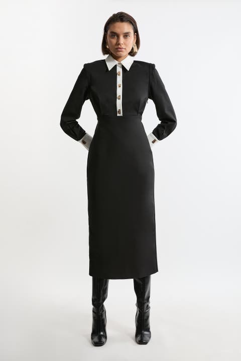 Techno Cotton Shirt Maxi Shirt Dress