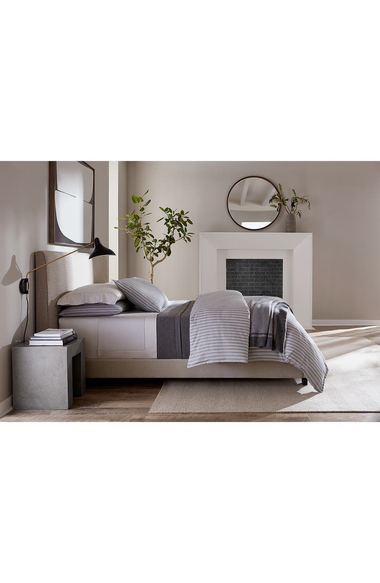 SFERRA Leranto Sateen Duvet Cover, Alternate, color, Titanium