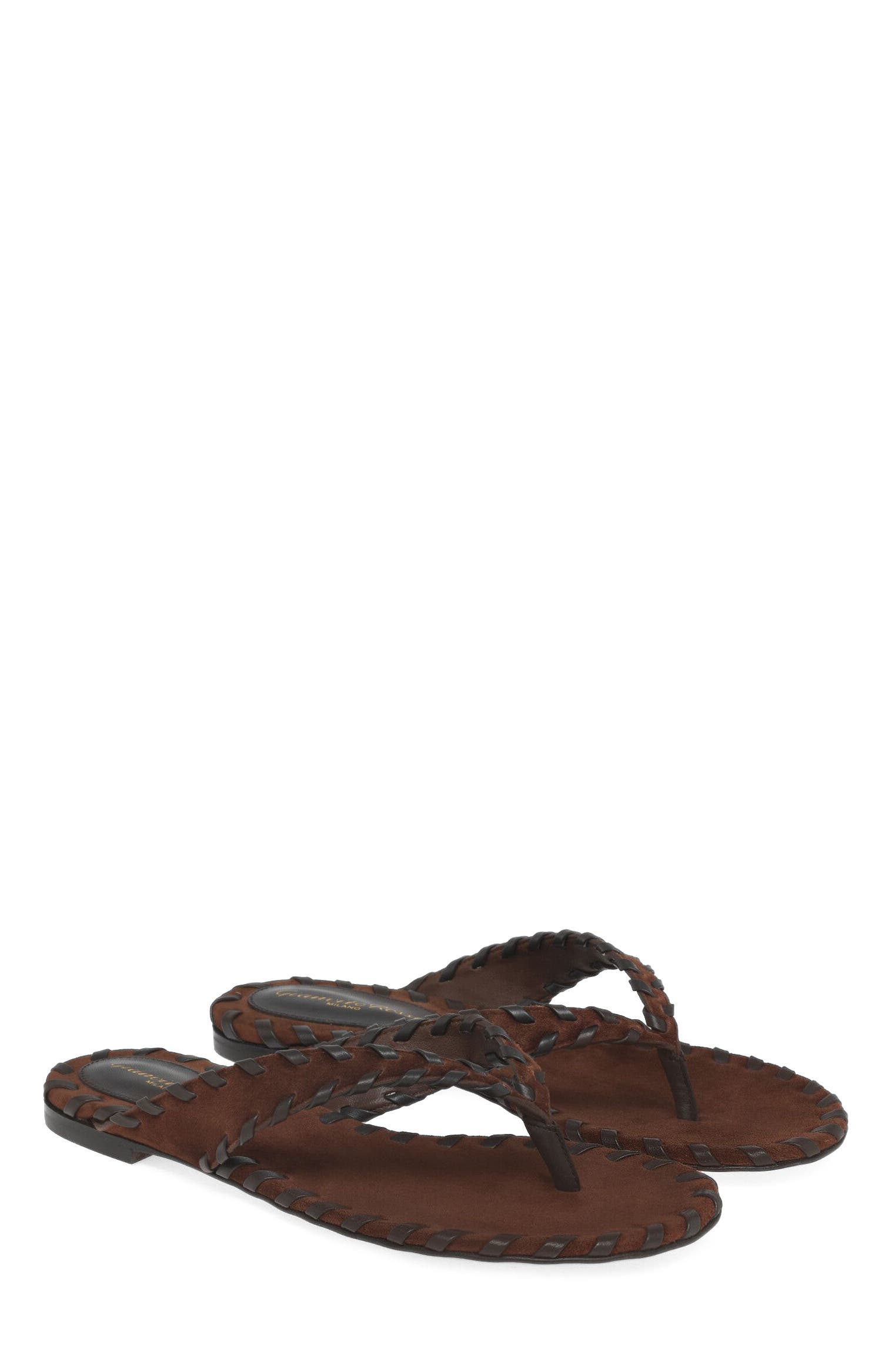 Gianvito Rossi Zaira Thong Flat Sandal, Alternate, color, Brown Suede