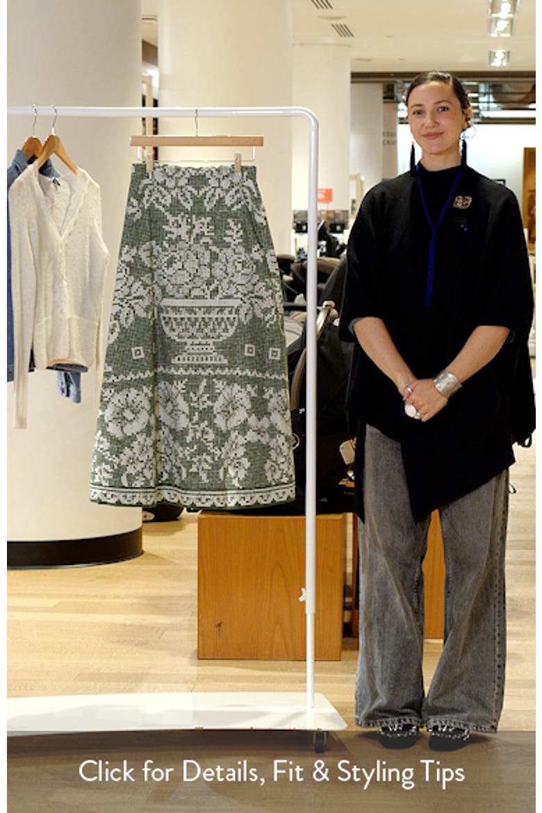 Jasmine Mixed Print Cotton Poplin Maxi Skirt video