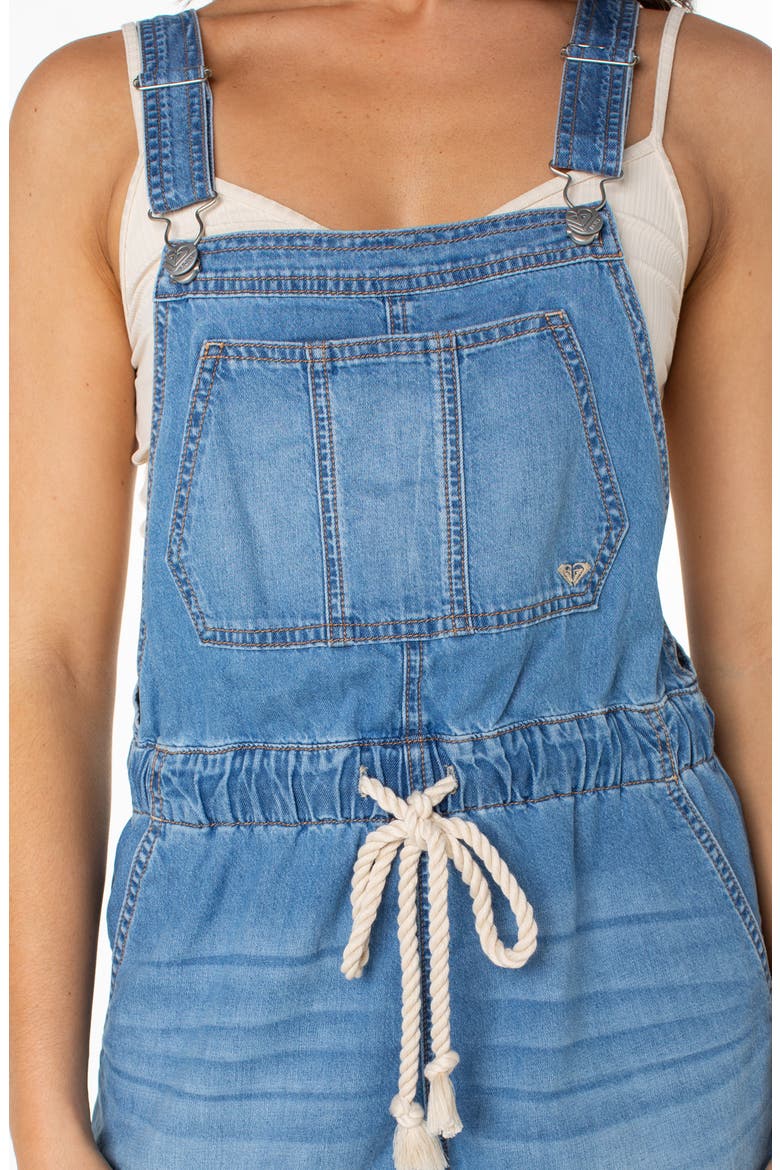 Beach Party Denim Short Overalls, Alternate, color, STRANDED