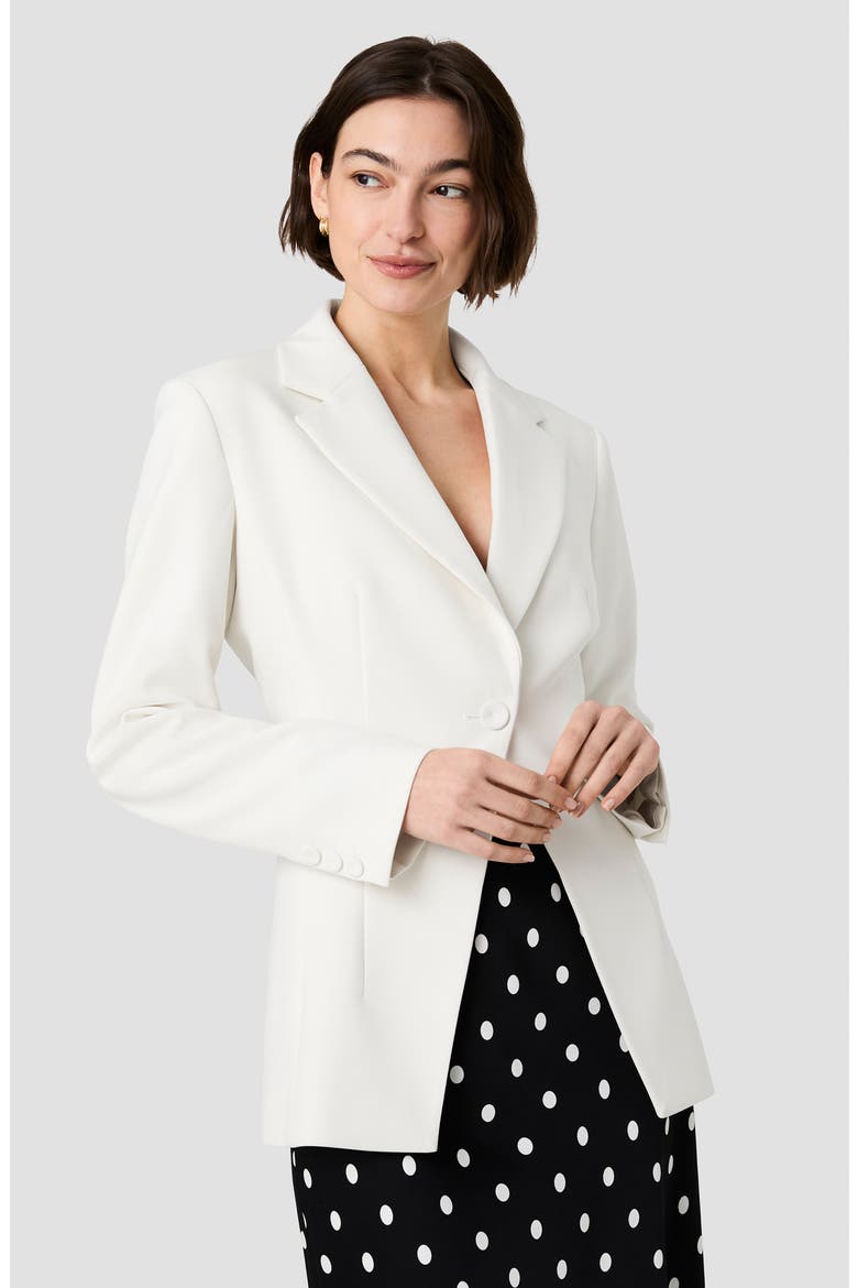 Azra Cinched One-Button Blazer, Alternate, color, PORCELAIN MULTI