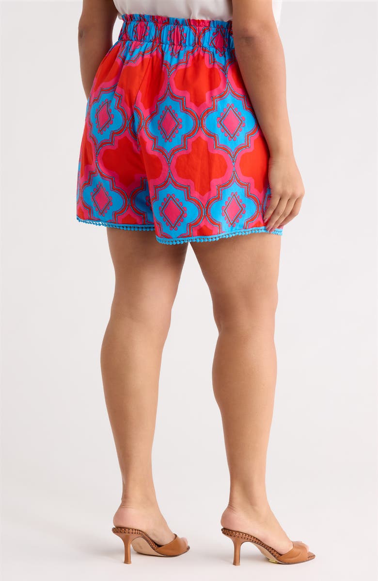 SUGARLIPS Devany Melia High Waist Shorts, Alternate, color, Red-Blue-Mul